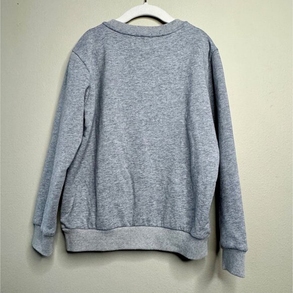 LOLA + THE BOYS Sequin Fries Sweatshirt Girls 8 Pink Gold Gray Cozy Girl Sweater - Picture 2 of 6